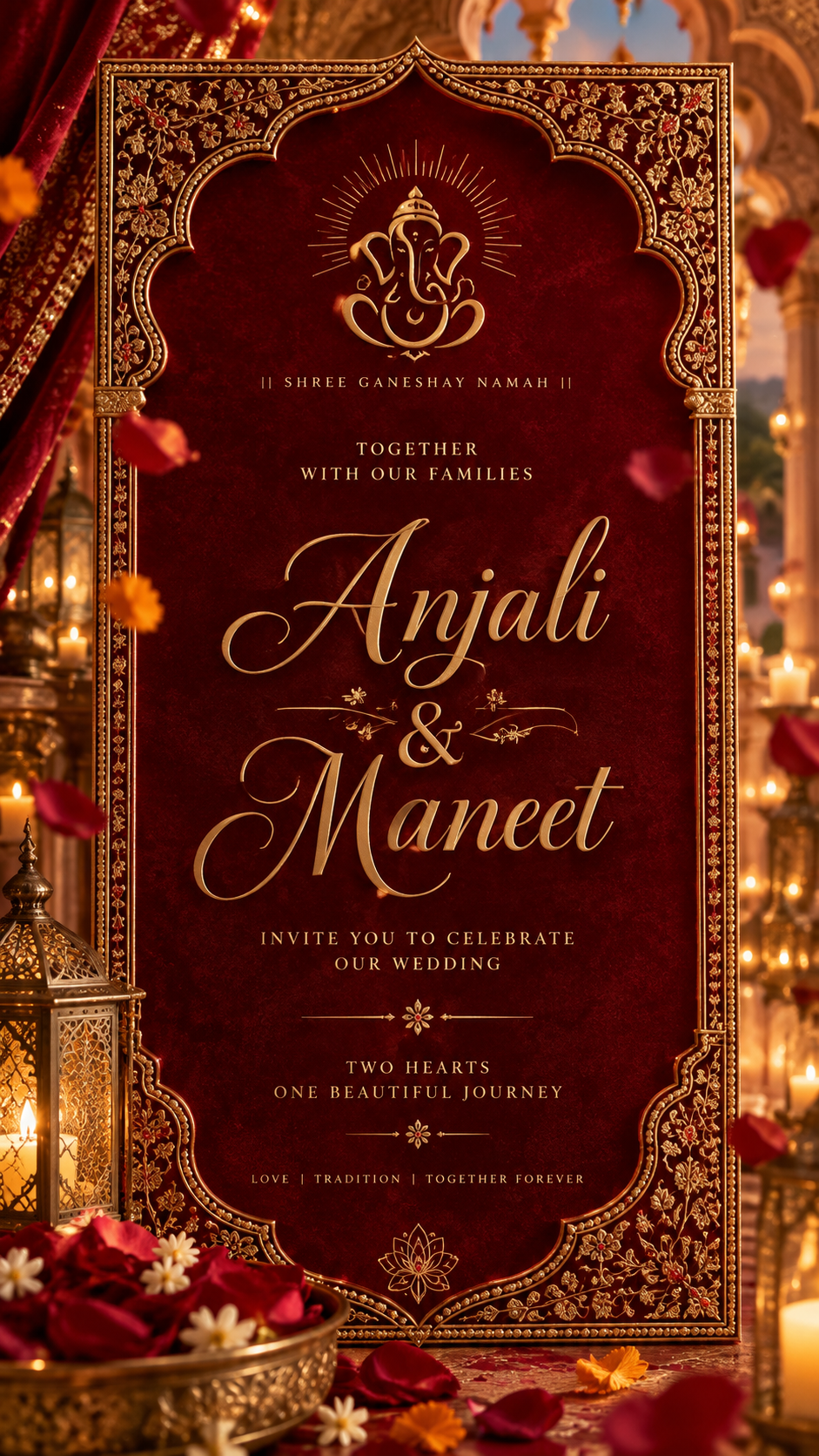 Anjali & Maneet grand luxurious animated wedding invitation